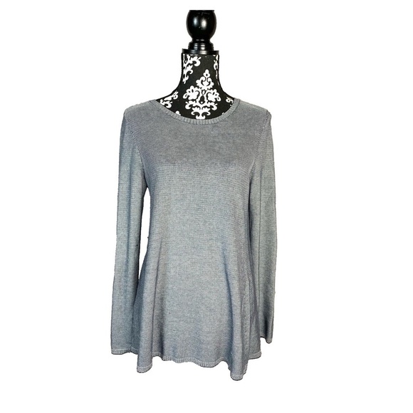 EILEEN FISHER Tencel Lyocell A Line Microstripe Top - Picture 3 of 9